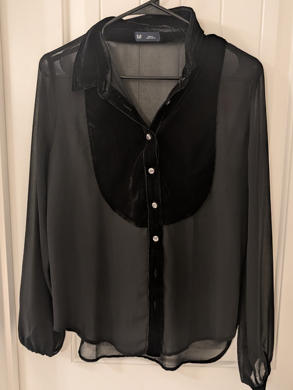 GAP 🦋 Classic Velvet Bib / Perfect Shirt 🖤 Size Small 🖤 Like New - Picture 5 of 7